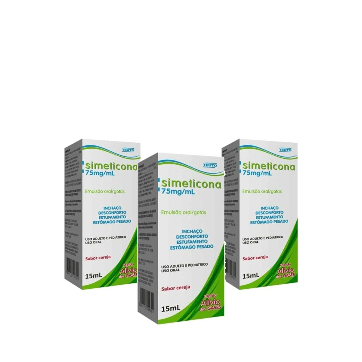 Kit 3 Unidades Simeticona 75mg Gotas 15ml Teuto Genérico