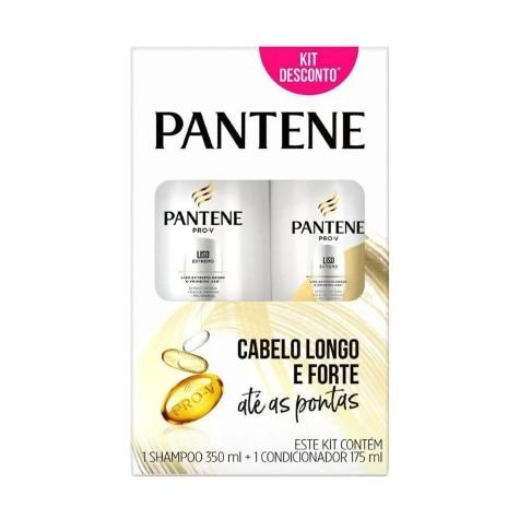 Kit Pantene Pro-V Liso Extremo Cabelo Seco Shampoo 350ml + Condicionador 175ml - Imagem 1