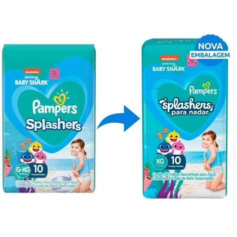 Fralda para Água Pampers Splashers Baby Shark XG 10 Unidades - Imagem 2