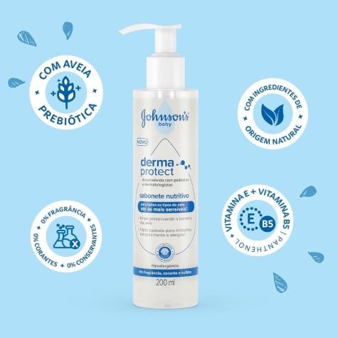 Sabonete Nutritivo Líquido Johnson & Johnson Baby Derma Protect 200ml - Imagem 3