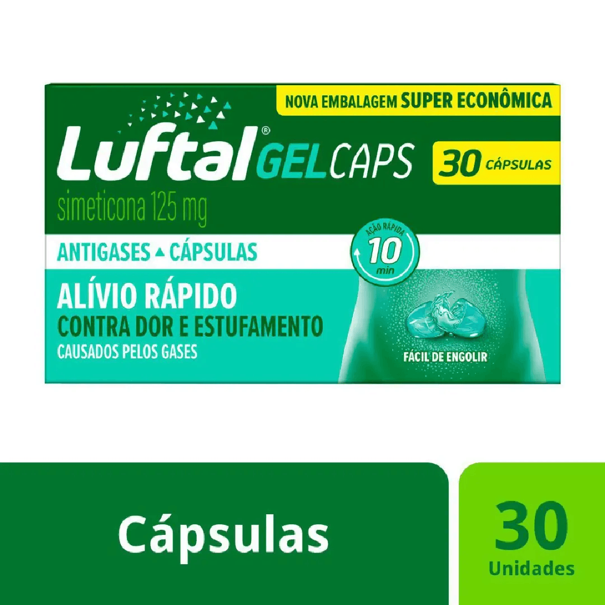 Luftal Gel Caps 125mg 30 Cápsulas - Imagem 1