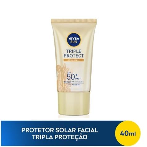 Protetor Solar Facial Nivea Sun Triple Protect FPS50 Loção Antissinais 40ml - Imagem 2