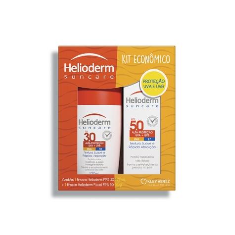 Kit Protetor Solar Corporal Helioderm Suncare FPS30 120ml + Facial FPS50 50g - Imagem 1