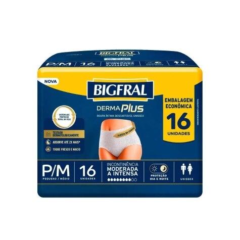 Roupa Íntima Bigfral Derma Plus P/M 16 Unidades - Imagem 1