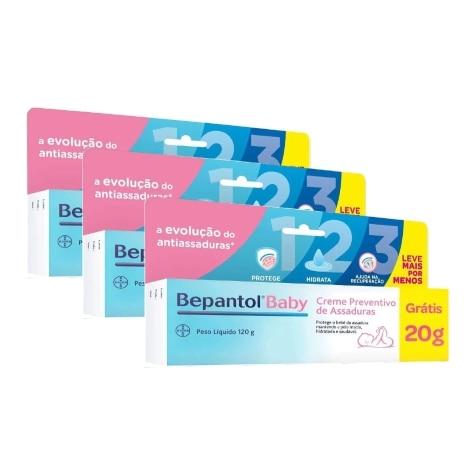 Kit 3 Unidades Creme Preventivo de Assaduras Bepantol Baby 120g Leve Mais Por Menos - Imagem 1