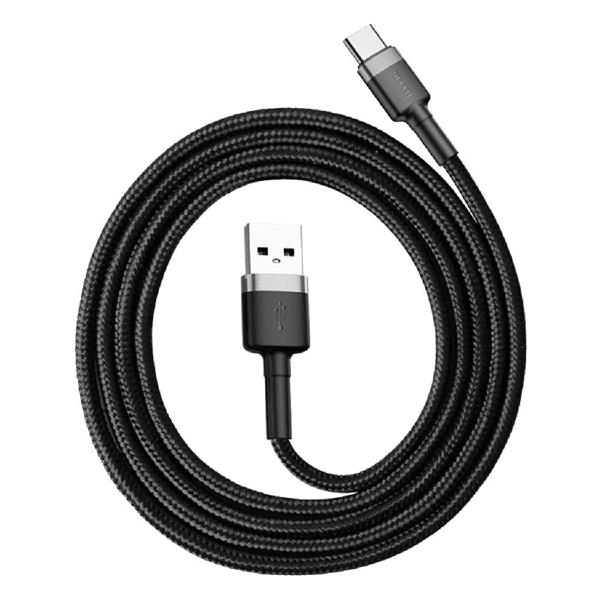 Cabo Reforçado USB-C Cafule Preto 3A 1M - Imagem 1