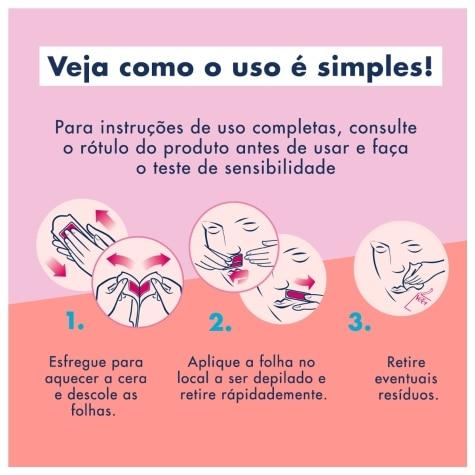 Depilatório Facial Folha Veet Easy-Gelwax Pele Normal 12 Unidades - Imagem 8