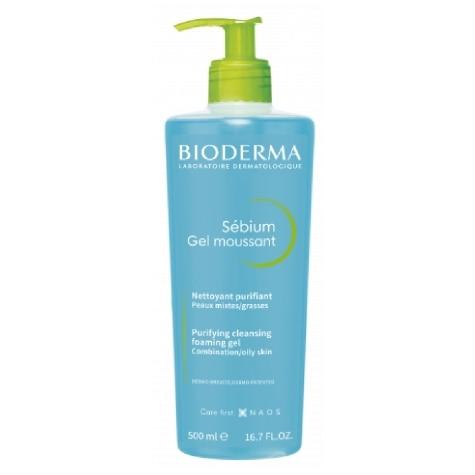 Gel de Limpeza Bioderma Sébium Moussant Facial 500ml - Imagem 1