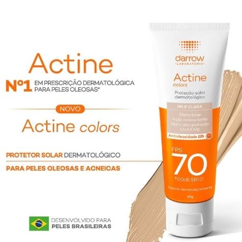 Protetor Solar Facial Actine Colors FPS70 Cor Clara 40g - Imagem 5