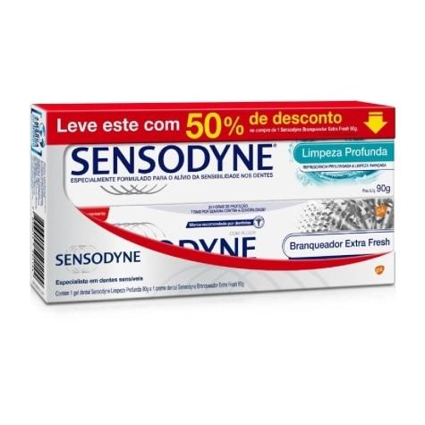 Creme Dental Sensodyne Branqueador Extra Fresh 90g 50% de Desconto na 2ª Unidade - Imagem 1