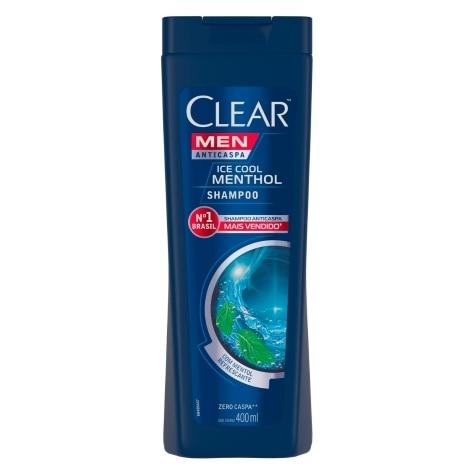 Shampoo Clear Men Ice Cool Mentol Anticaspa 400ml - Imagem 1