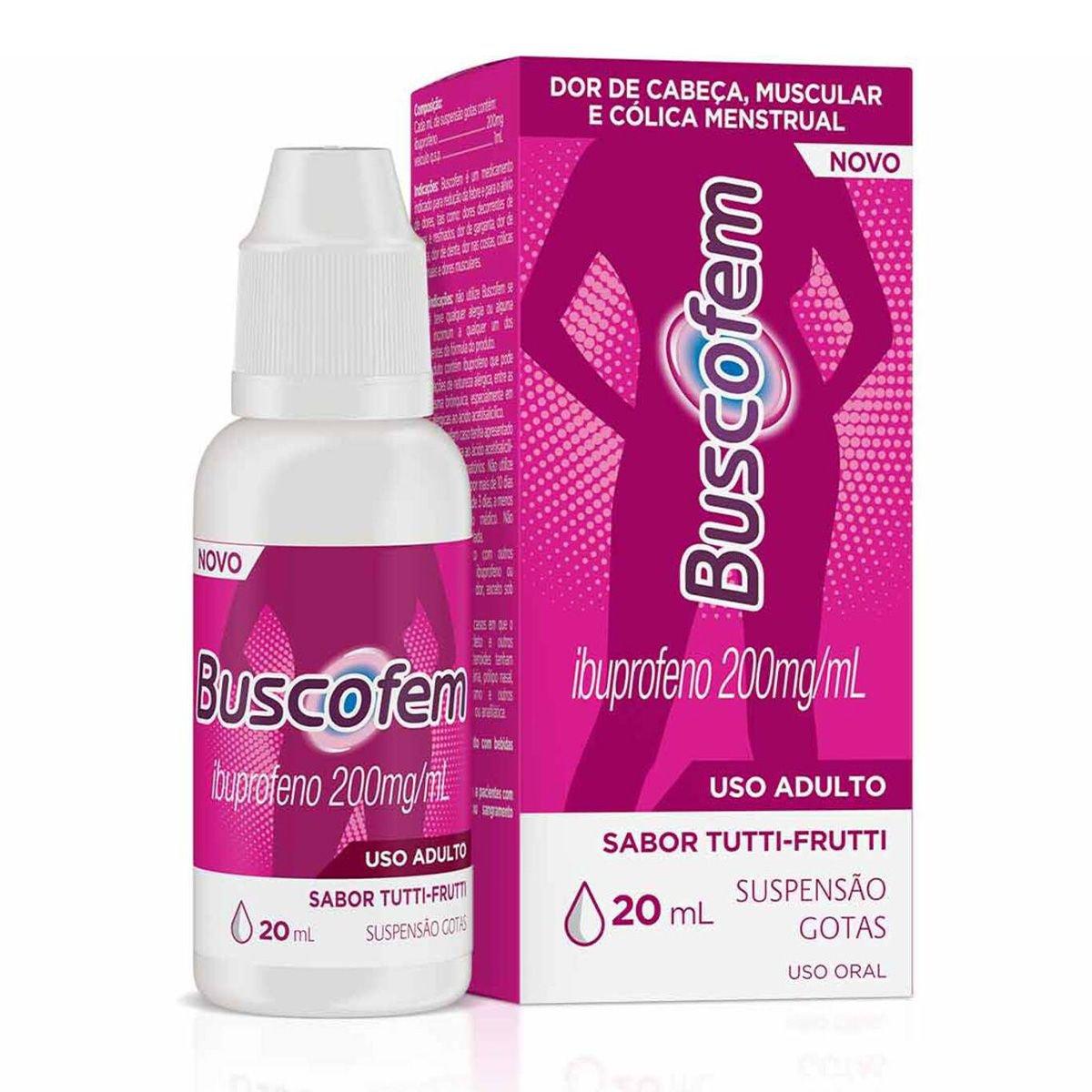 Buscofem Gotas 200mg Sabor Tutti-Frutti 20ml - Imagem 1