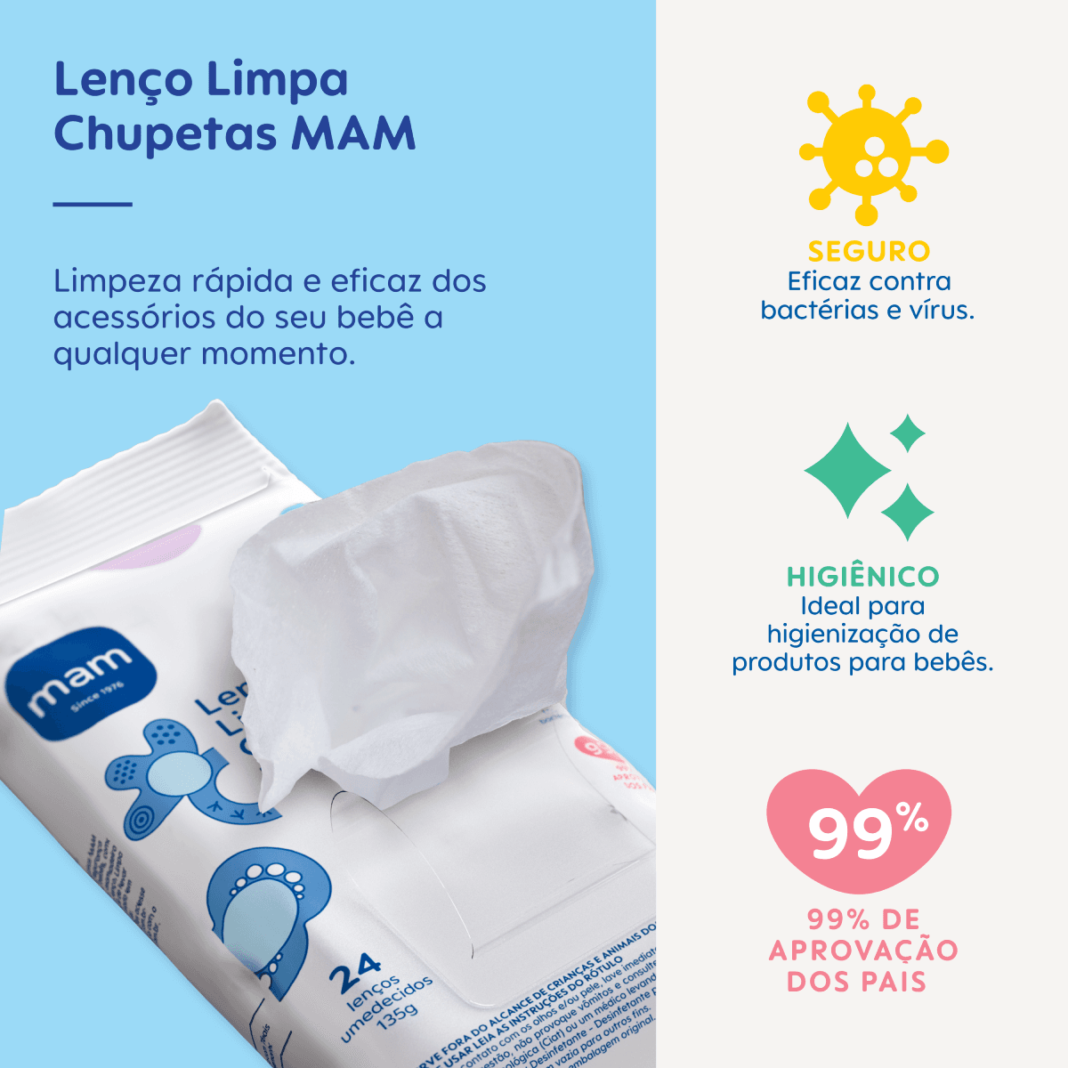 Lenço Umedecido Limpa-Chupeta Mam 24 Unidades - Imagem 2