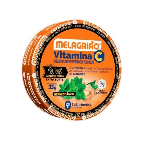 Melagrião Vitamina C Extra Forte Sabor Gengibre e Hortelã 20 Pastilhas - Imagem 1