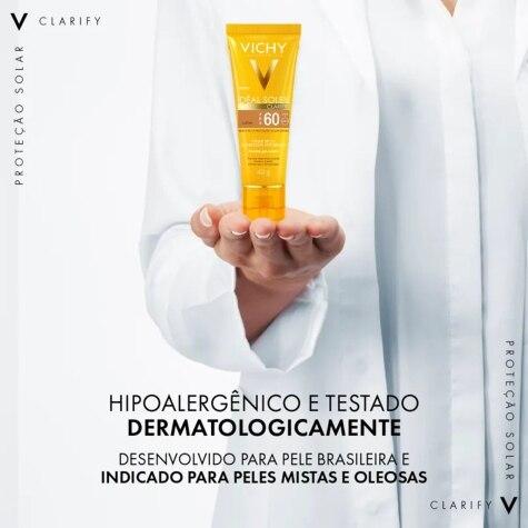 Protetor Solar Facial Vichy Ideal Soleil Clarify FPS60 Media 40g - Imagem 3