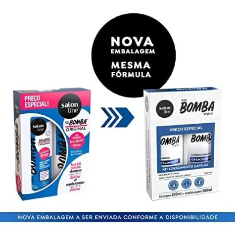 Kit Salon Line SOS Bomba Original Cabelo Quebradiço Shampoo 200ml + Condicionador 200ml - Imagem 2