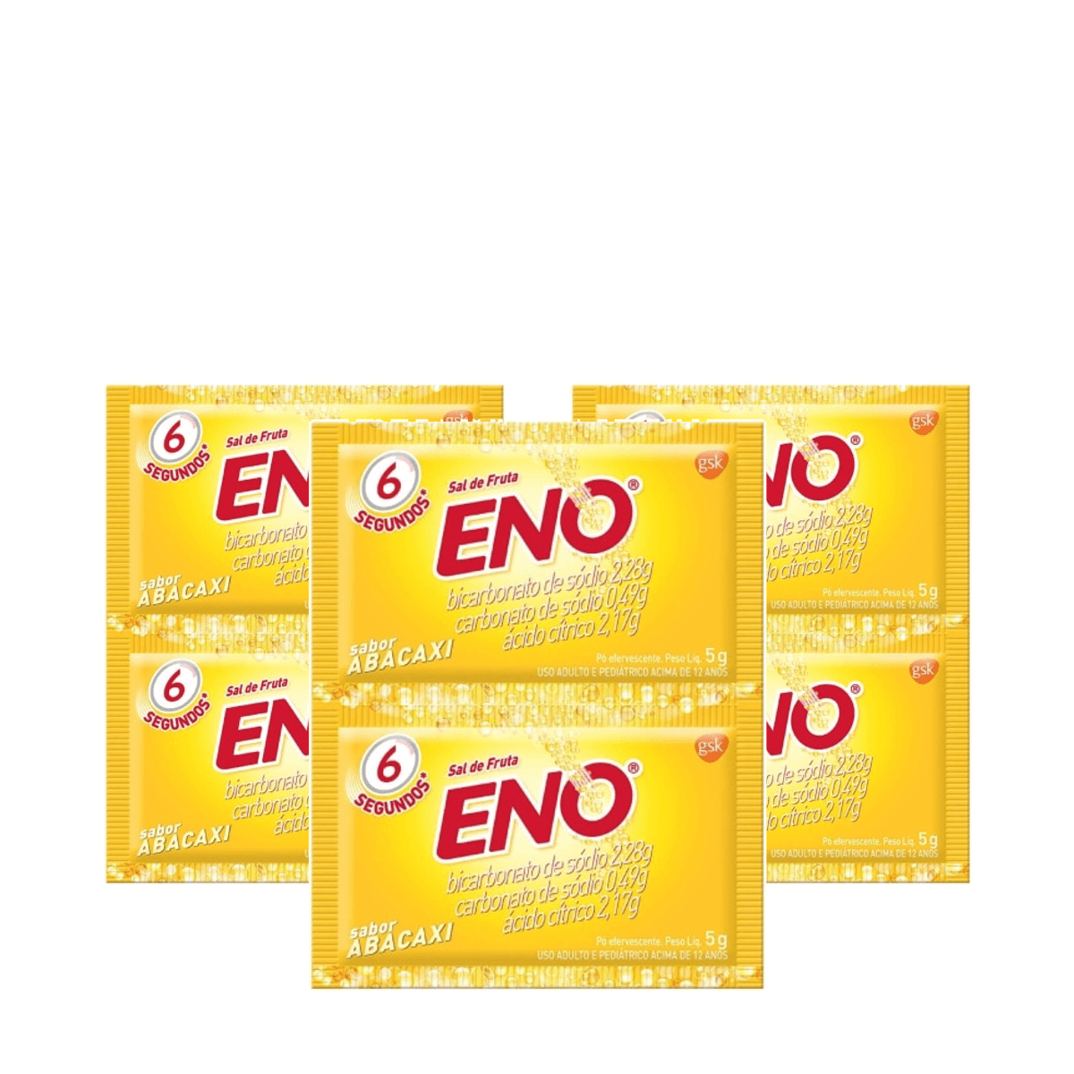 3 Unidades de Sal de Fruta Eno Abacaxi Pó Efervescente 2 Envelopes 5g - Imagem 1