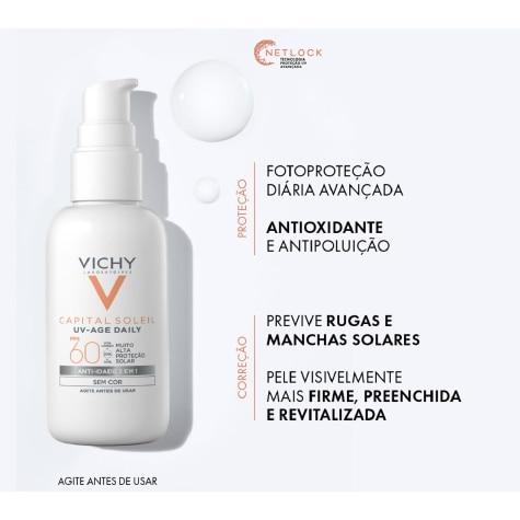 Protetor Solar Facial Vichy Capital Soleil UV-Age Daily FPS60 Incolor 40g - Imagem 3