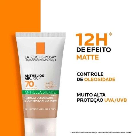 Protetor Solar Facial La Roche-Posay Anthelios Airlicium Antioleosidade FPS70 Cor 4.0 40g - Imagem 4