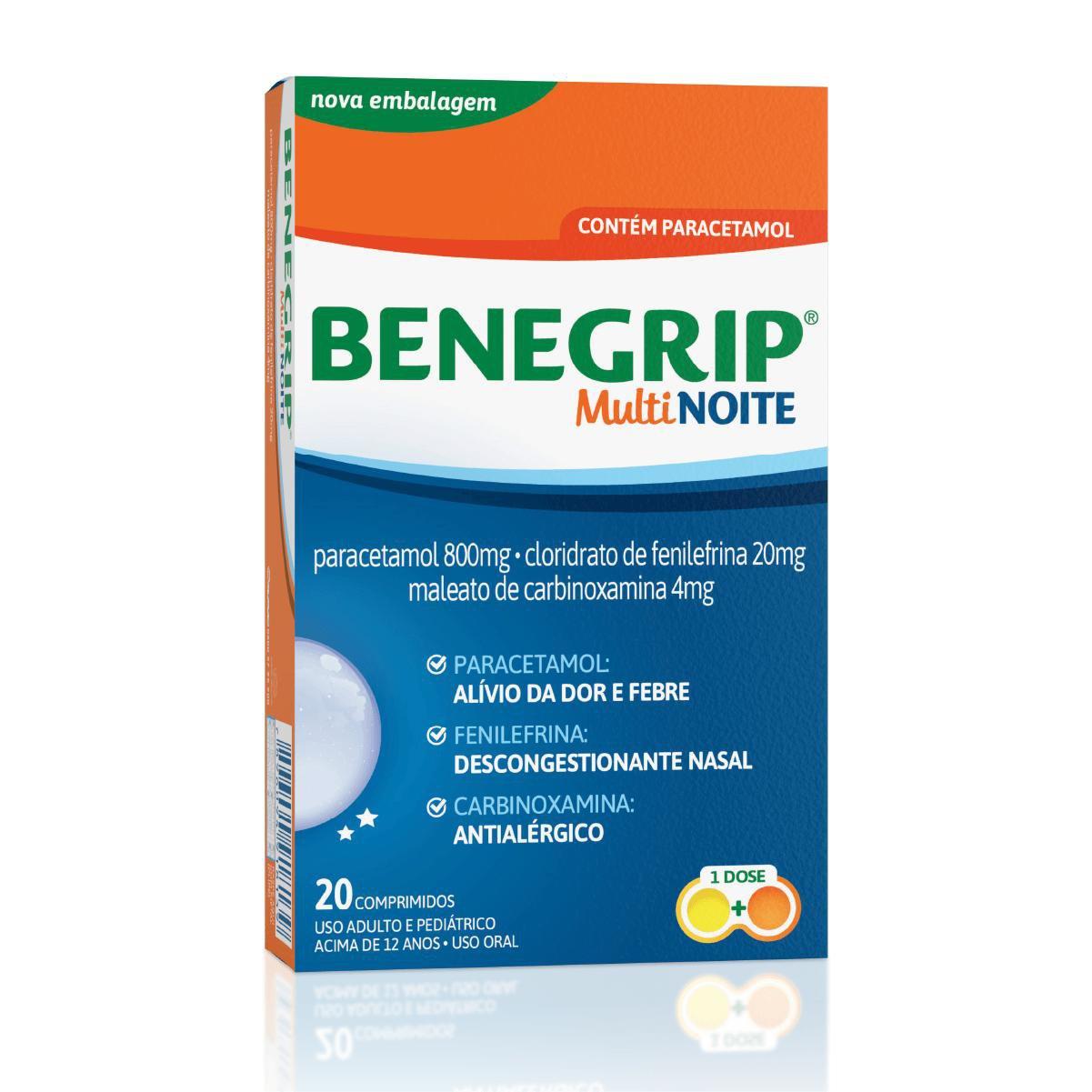 Benegrip Multi Noite 20 Comprimidos - Imagem 1