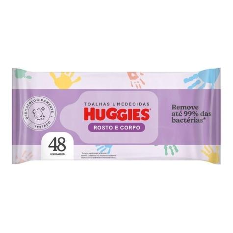 Toalhas Umedecidas Huggies Rosto e Corpo 48 Unidades - Imagem 1