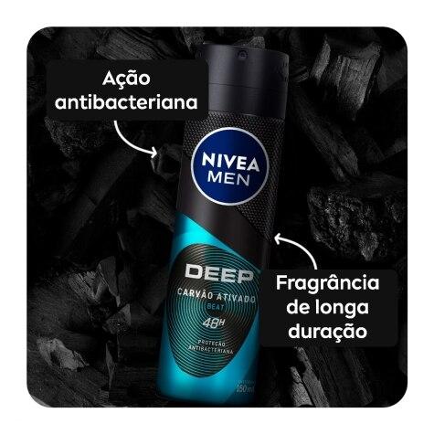 Desodorante Aerossol Nivea Men Deep Beat 72h 150ml - Imagem 2