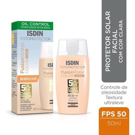 Fotoprotetor Facial Isdin Fusion Water FPS50 Cor Clara 50ml - Imagem 2