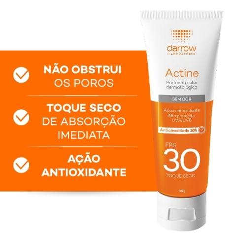 Protetor Solar Facial Actine Toque Seco FPS30 Loção Incolor 40g - Imagem 6