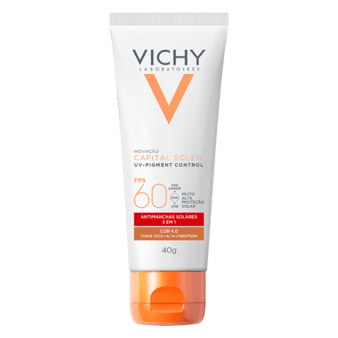 Protetor Solar Facial Vichy UV-Pigment Control FPS60 Cor 4.0 40g - Imagem 1