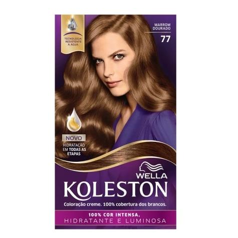 Tintura Koleston Wella 77 Marrom Dourado 157ml - Imagem 1