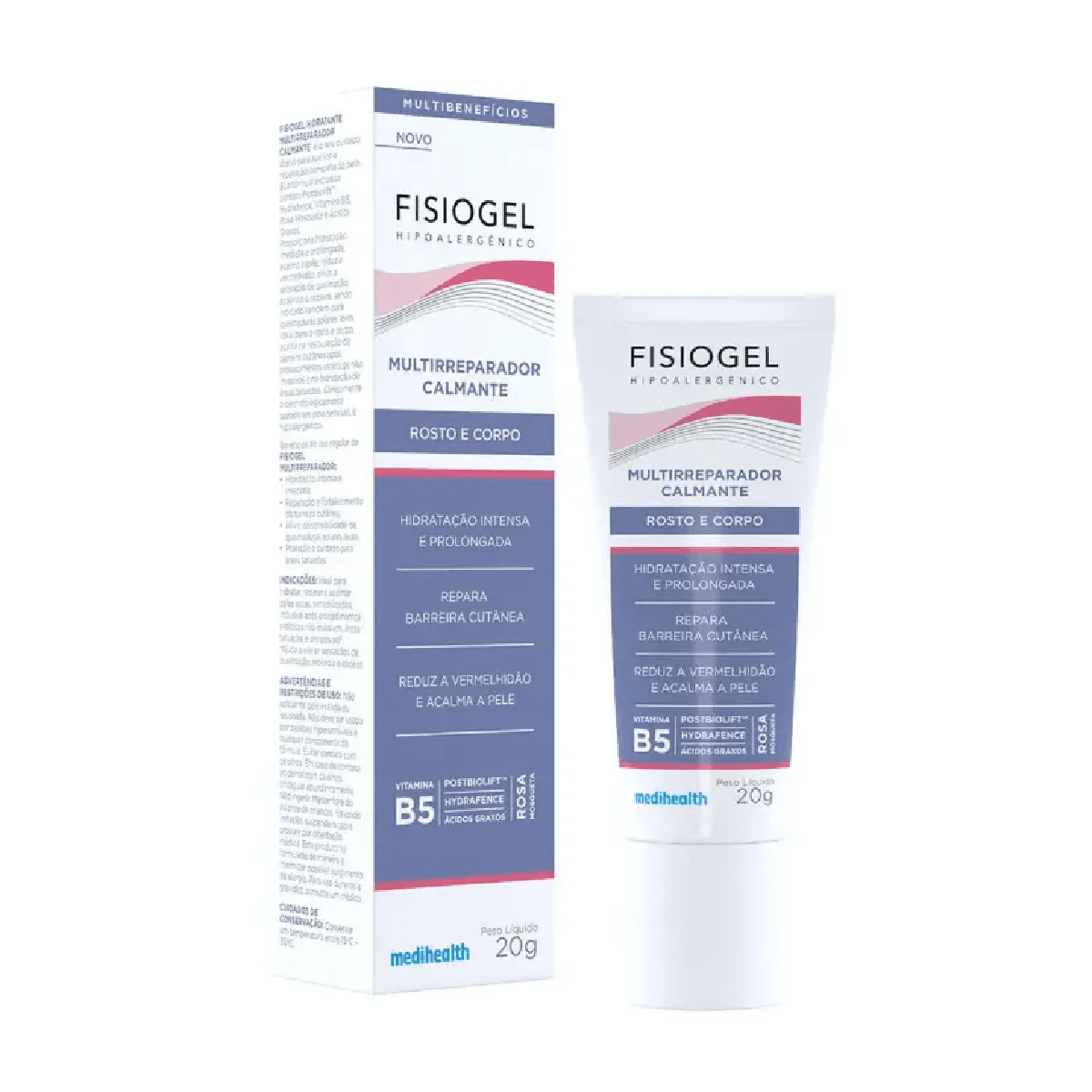 Creme Multirreparador Calmante Vitamina B5 Fisiogel 20g - Imagem 1