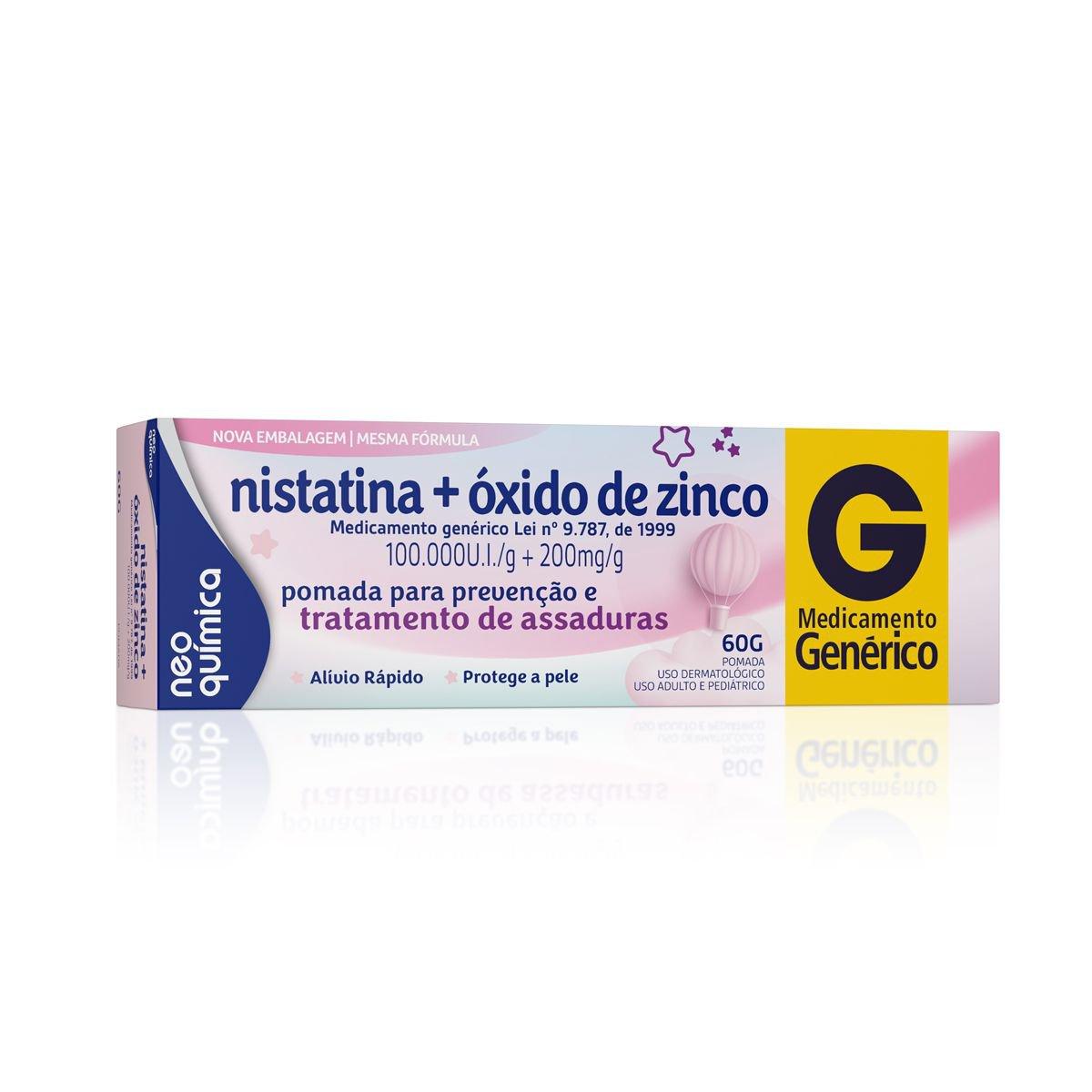 Nistatina + Óxido de Zinco Pomada 100.000UI + 200mg 60g Neo Química Genérico - Imagem 1
