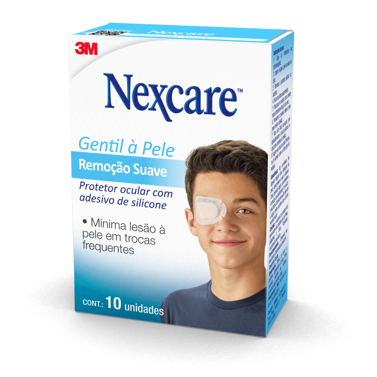 Protetor Ocular Adulto Remoção Sem Dor Nexcare Remoção Suave 10 Unidades - Imagem 1