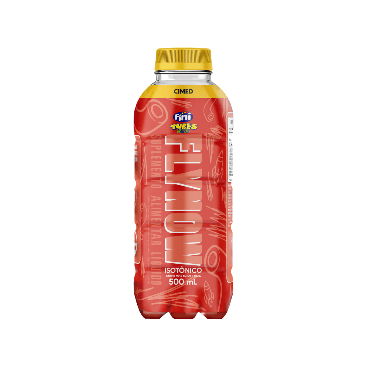 Isotônico Flynow Fini Tubes Azedinhos Sabor Morango E Nata 500ml - Imagem 1