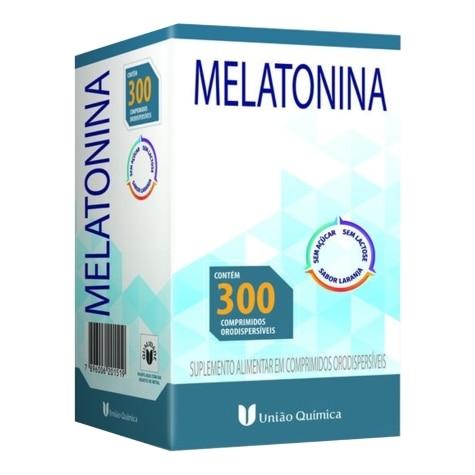 Melatonina União Química Sabor Laranja 300 Comprimidos Orodispersíveis - Imagem 1