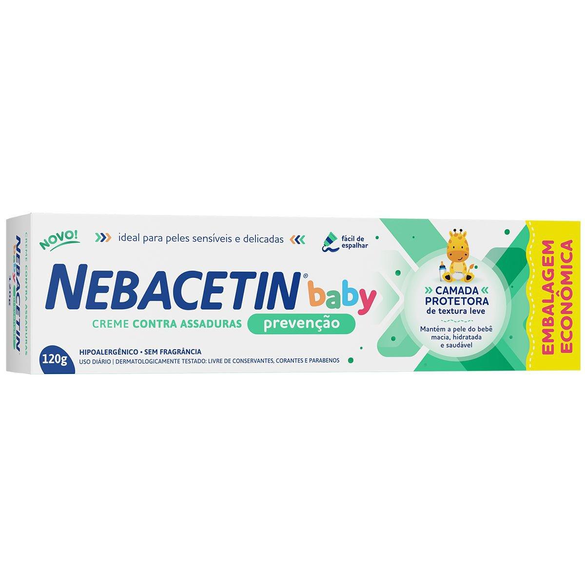 Creme para Assaduras Nebacetin Baby Prevenção Embalagem Ecônomica 120g - Imagem 1