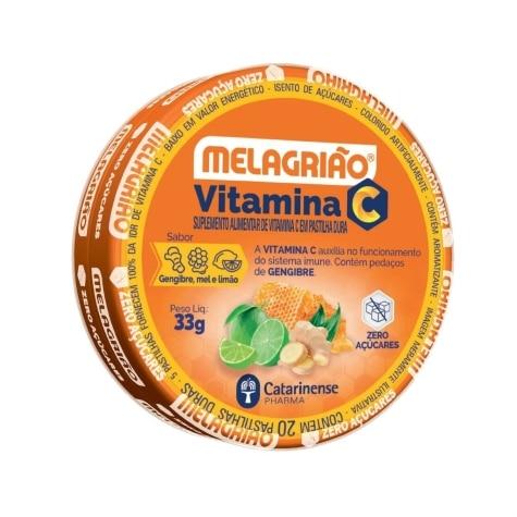 Melagrião Vitamina C Sabor Gengibre, Mel e Limão 20 Pastilhas - Imagem 1