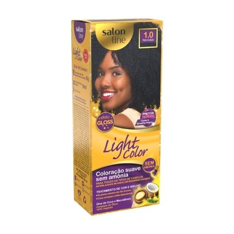 Tintura Light Color Salon Line Sem Amônia 1.0 Preto Azulado 135ml - Imagem 1