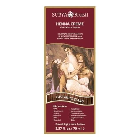 Tinta de Cabelo Semi-Permanente Henna Creme Surya Brasil Castanho Claro 50g - Imagem 1