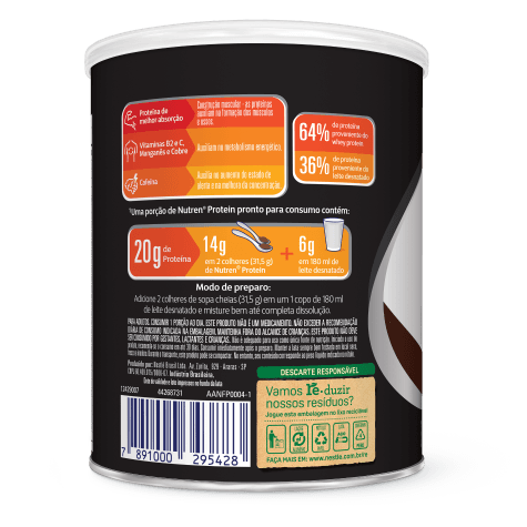 Suplemento Alimentar Nutren Protein Sabor Chocolate 800g - Imagem 5