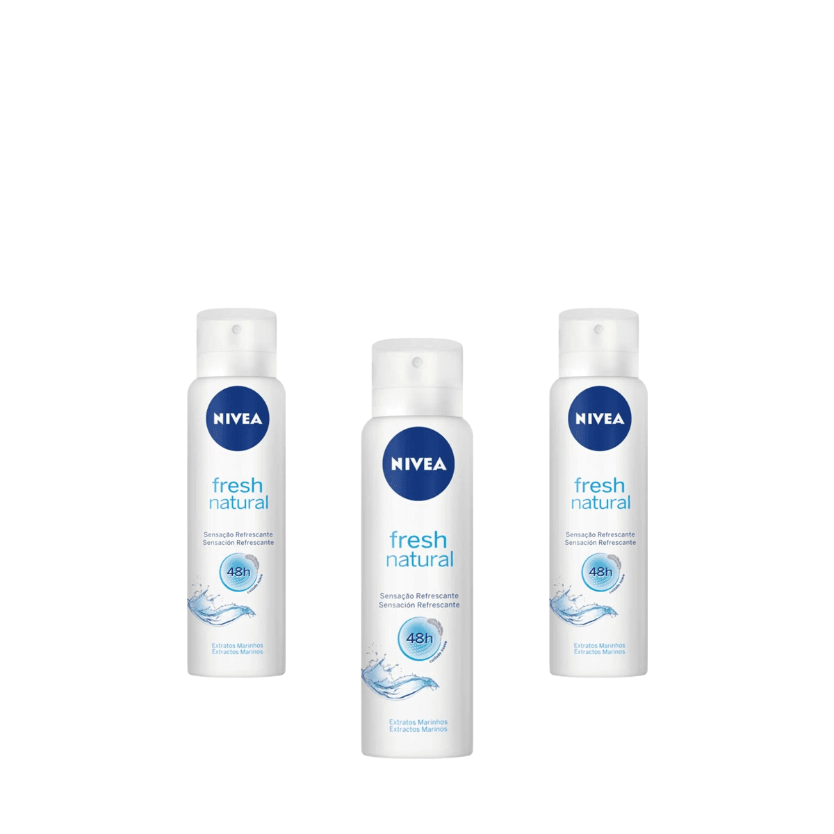 Kit 3 Unidades Desodorante Aerosol Nivea Fresh Natural 150ml - Imagem 1