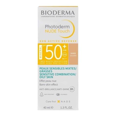 Protetor Solar Facial Bioderma Photoderm Nude Touch FPS50+ Cor Dourado 40ml - Imagem 4