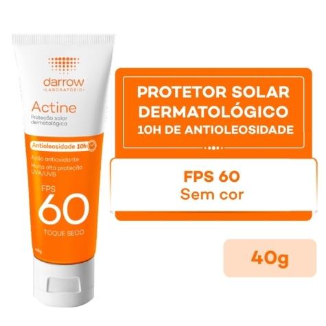 Protetor Solar Facial Actine Toque Seco FPS60 Loção Incolor 40g - Imagem 2