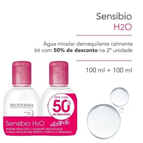 Kit Água Micelar Bioderma Sensibio H2O Facial 100ml Ganhe 50% de Desconto na 2ª Unidade - Imagem 2