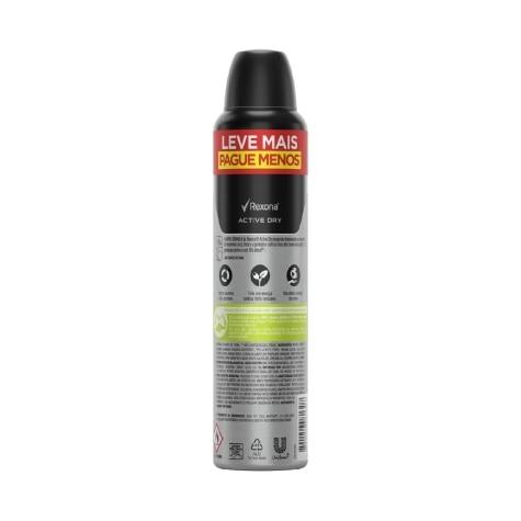 Desodorante Aerossol Rexona Men Active Dry Leve mais Pague menos 72h 250ml - Imagem 3