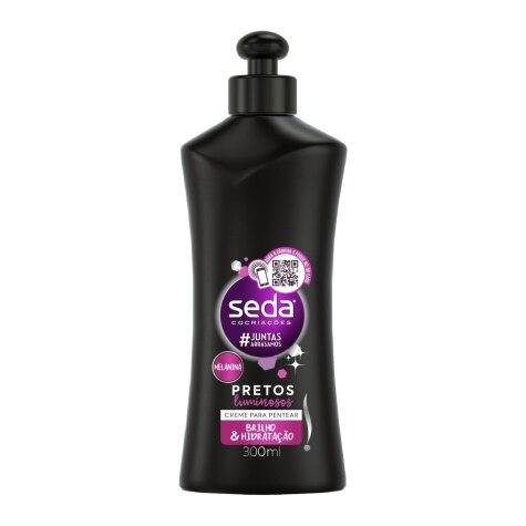 Creme de Pentear Seda Preto Luminosos Cabelo Seco 300ml - Imagem 1