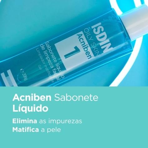 Sabonete Líquido Isdin Oily Skin Acniben 1 Facial 208g - Imagem 2