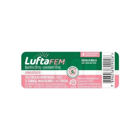 LuftaFem 200mg + 500mg 4 Comprimidos Revestidos - Imagem 1