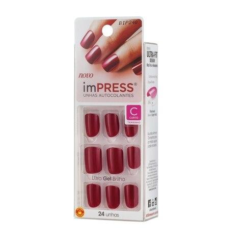 Unhas Postiças Autocolantes Impress Cor Tweetheart Curta 24 Unidades - Imagem 2
