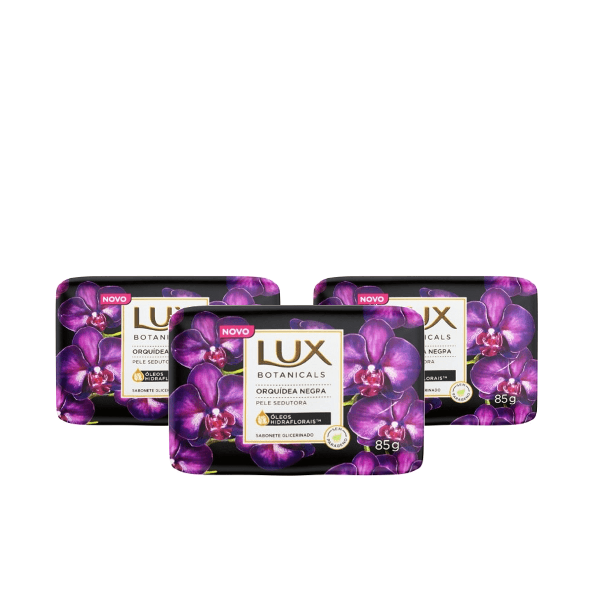Kit 3 Unidades Sabonete em Barra Lux Botanicals Orquídea Negra 85g - Imagem 1
